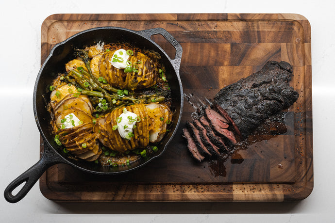 Reverse Seared Venison Backstrap With Hasselback Potatoes